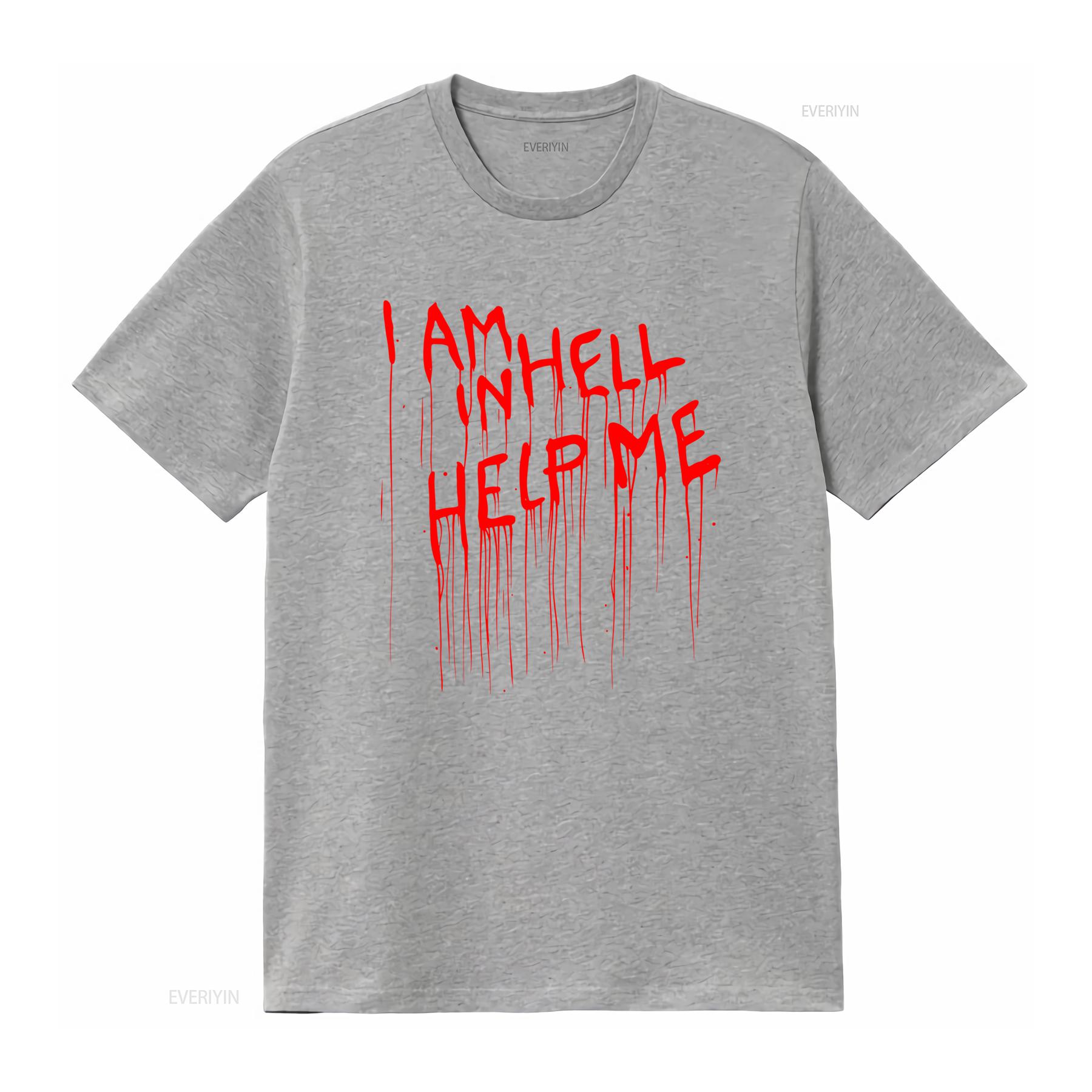 Hellraiser Horror Movie Inspired I Am In Hell Help Me Mens Black T Shirt Sizes S 3XL vintage Washed streetwear S