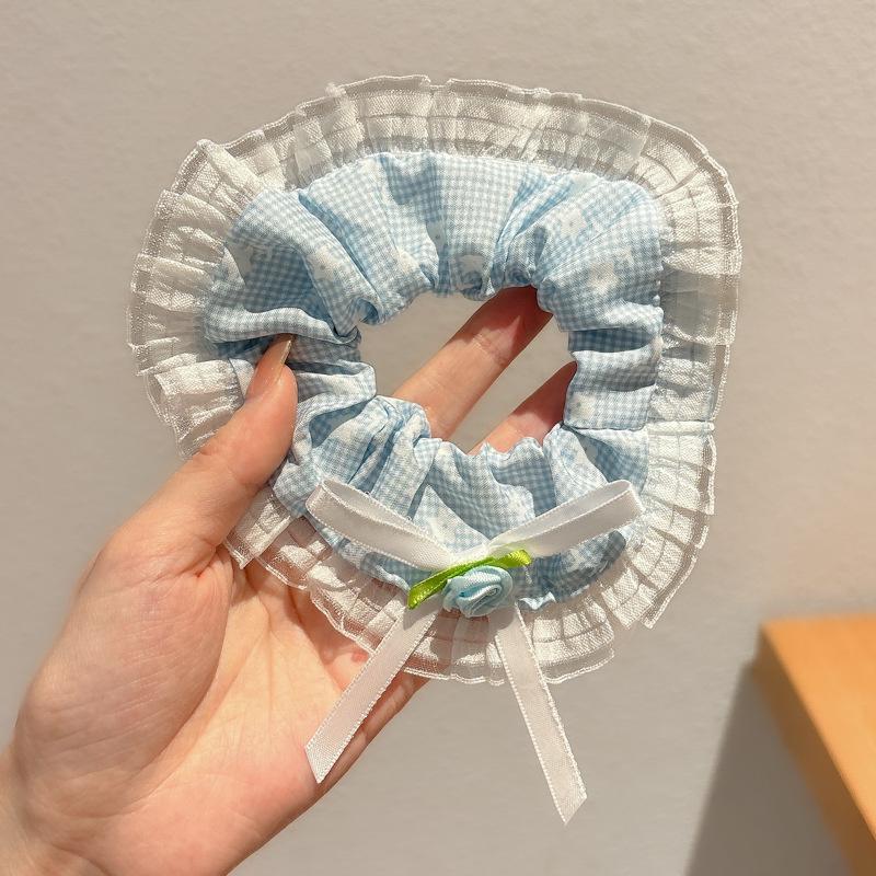 Korean Style Spring/Summer Floral Intestine Hair Scrunchie for Women – Elegant Ponytail Tie and Mori Girl Accessory.