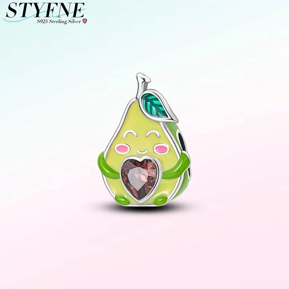 Copper Cherry Strawberry Avocado Fruit Original Charms Beads Fit Charms Pendant For Woman Jewelry Making Fine Gift