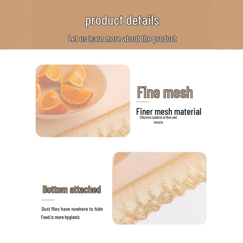 Foldable Embroidered Round Food Cover