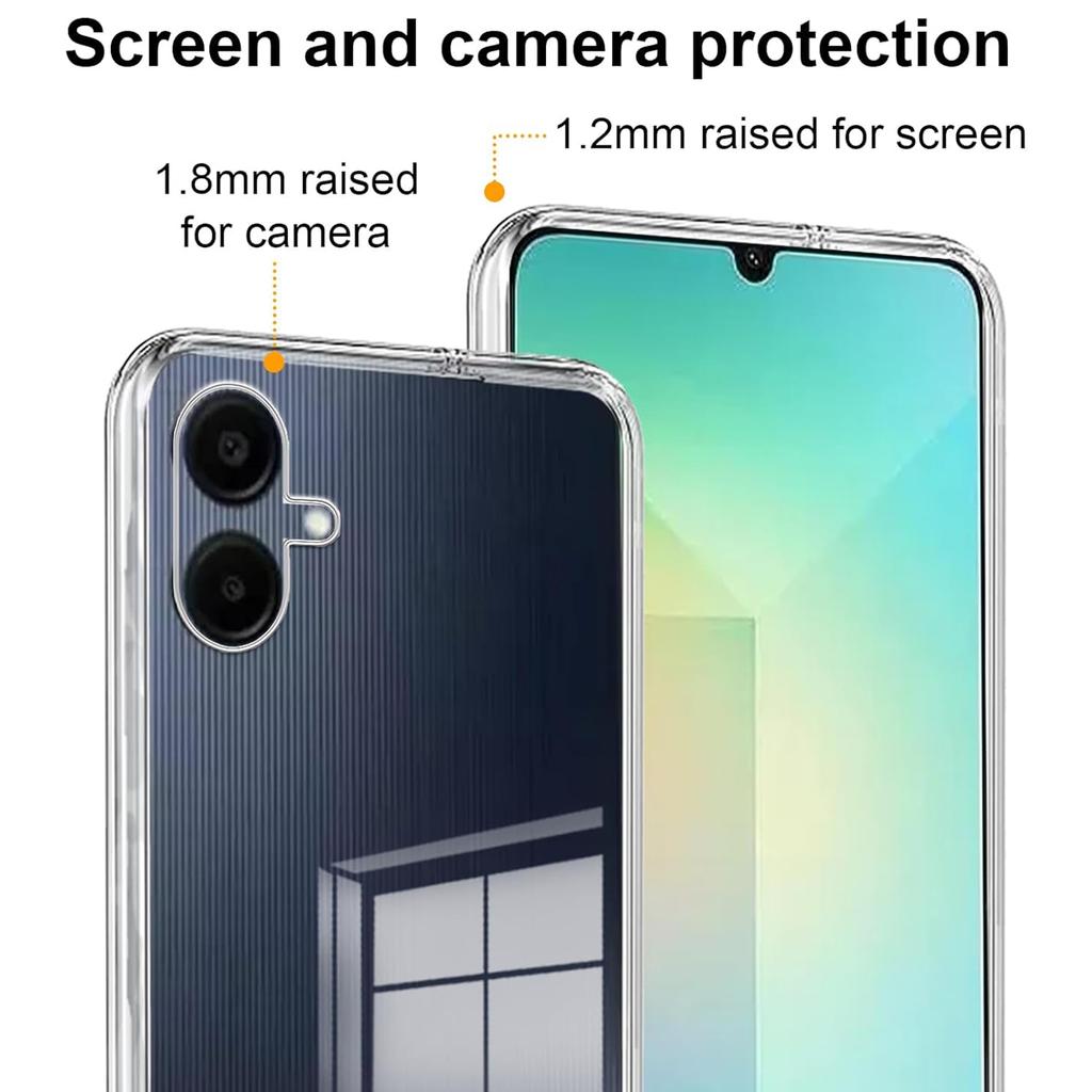 For Samsung Galaxy A06 4G Case TPU Clear Phone Cover + 3PCS Tempered Glass Screen Film 2.5D Arc Edge