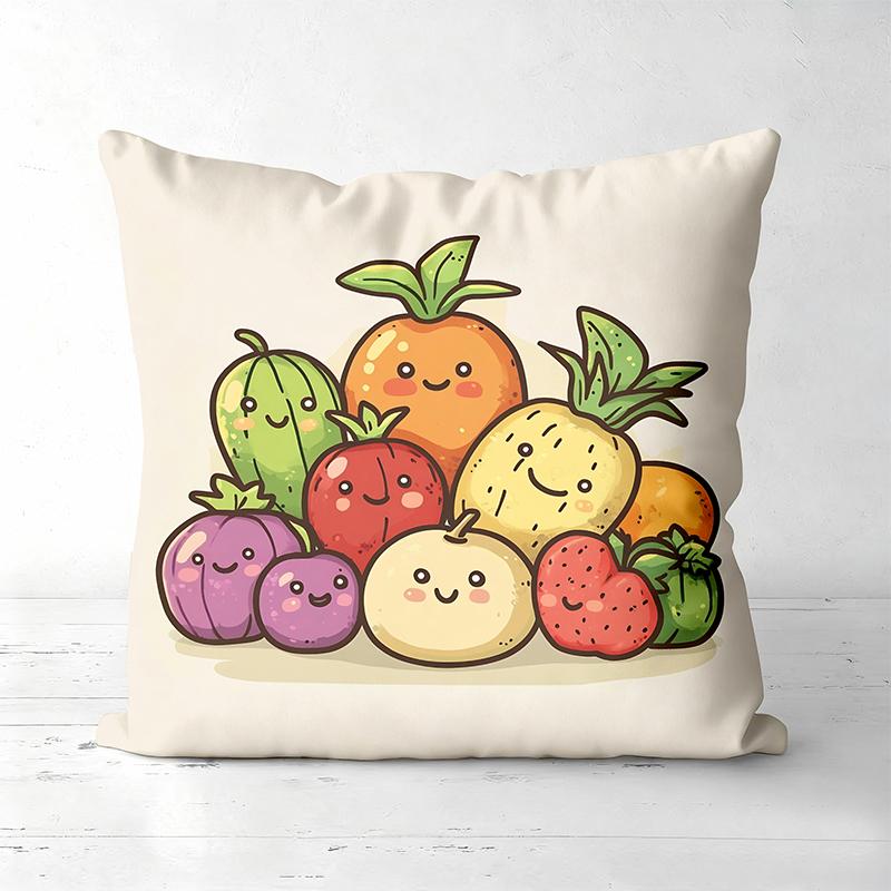 Cute Cartoon Vegetable Printed Throw Pillow Covers Polyester pillowcase, sofa decorative cushion cov Headboard Pillow