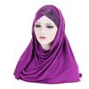 Sofort-Hijab Jersey-Hijabs Für Frauen Kreuz Stirn Pailletten-Turban Muslimische Frauen Hijab-Schal Türkischer Baumwoll-Hijab Für Frauen