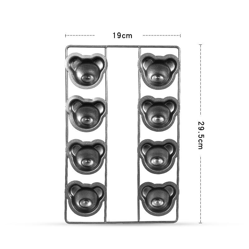 8 Mulden Bär Backform Madeleine Backform Cartoon Tierform Muffin Kuchen Home DIY Backform Kohlenstoffstahl Dekorationswerkzeug