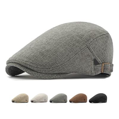 Peaked Cap Men's Beret Spring Summer Cotton Linen Breathable Comfortable Cap Forward Cap