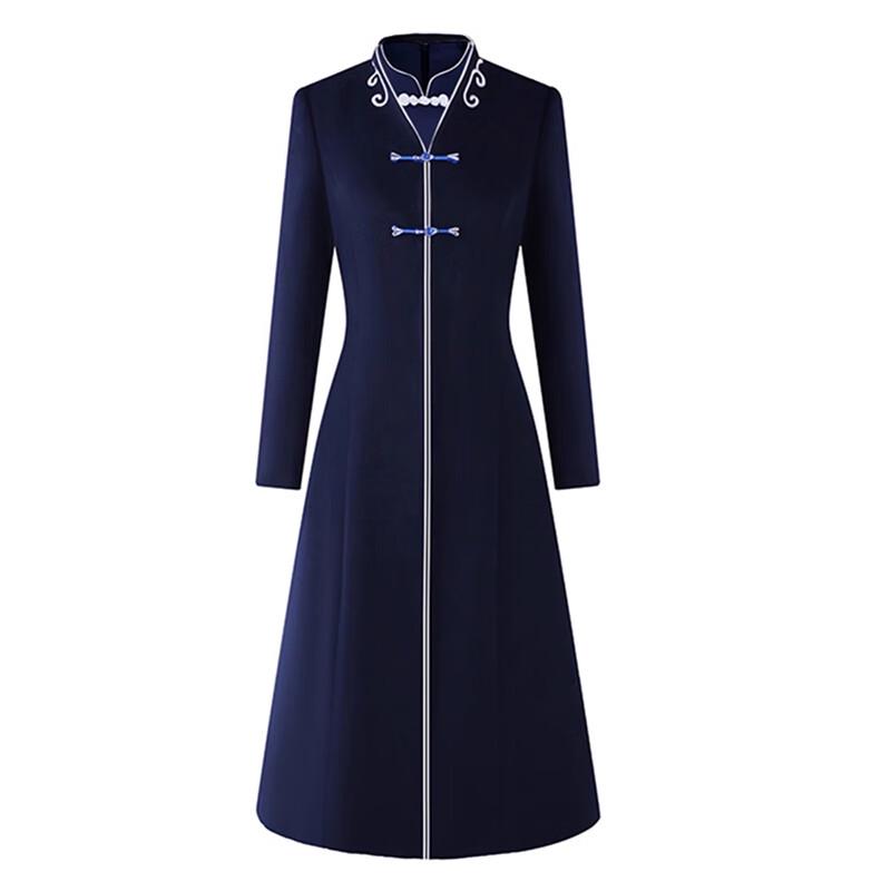 

Teluoman Пальто профессиональное из шерстяной смеси в новом китайском стиле 3XL