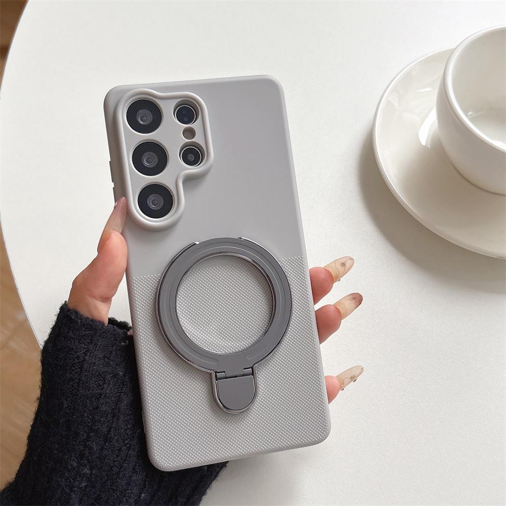 Simple Matte Dot Texture Mobile Phone Case for SamSung Galaxy S26 Ultra S25 A57 A56 Ring Stand Holder Skin Feel Protection Cover