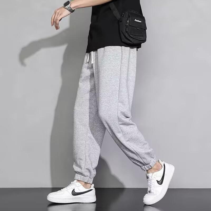 Pánské tepláky nadměrné velikosti, trendy, rovný střih - volné, lehké letní látka pro všestranné ležérní a sportovní nošení