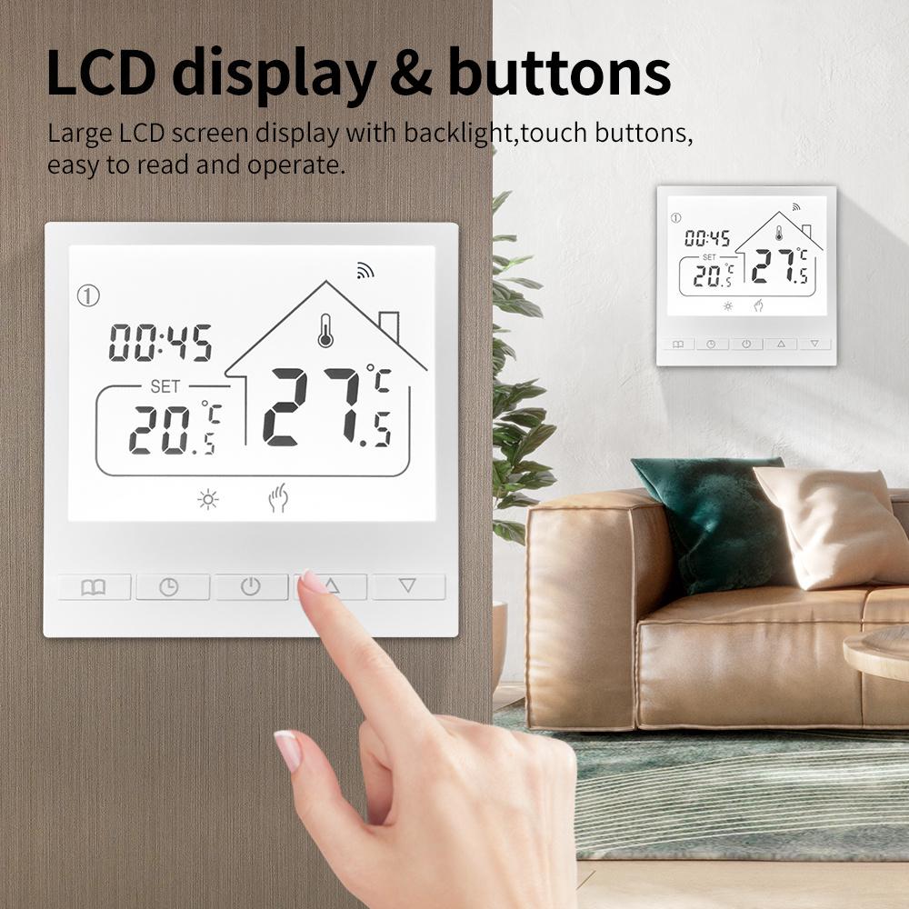 Tuya WiFi Smart Thermostat Water/Gas Boiler Electric Floor Water Heating Temperature Controller APP voice control Goole Home