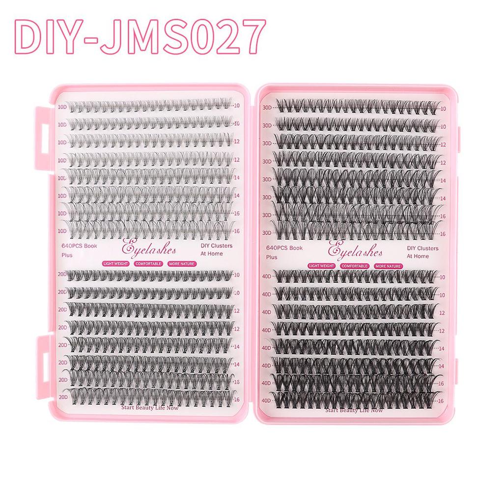 DIY Cross-Border 10D/30D/60D Kluster Ögonfransar Bok: Naturliga, Böjda, D-kurva Segment, Tjocka Lösögonfransar.