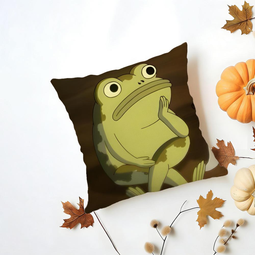 FFrog Aesthetic Cushion Cover Washable Linen Pillowcase Soft  for Daily Sofa Bed Home Room Decor