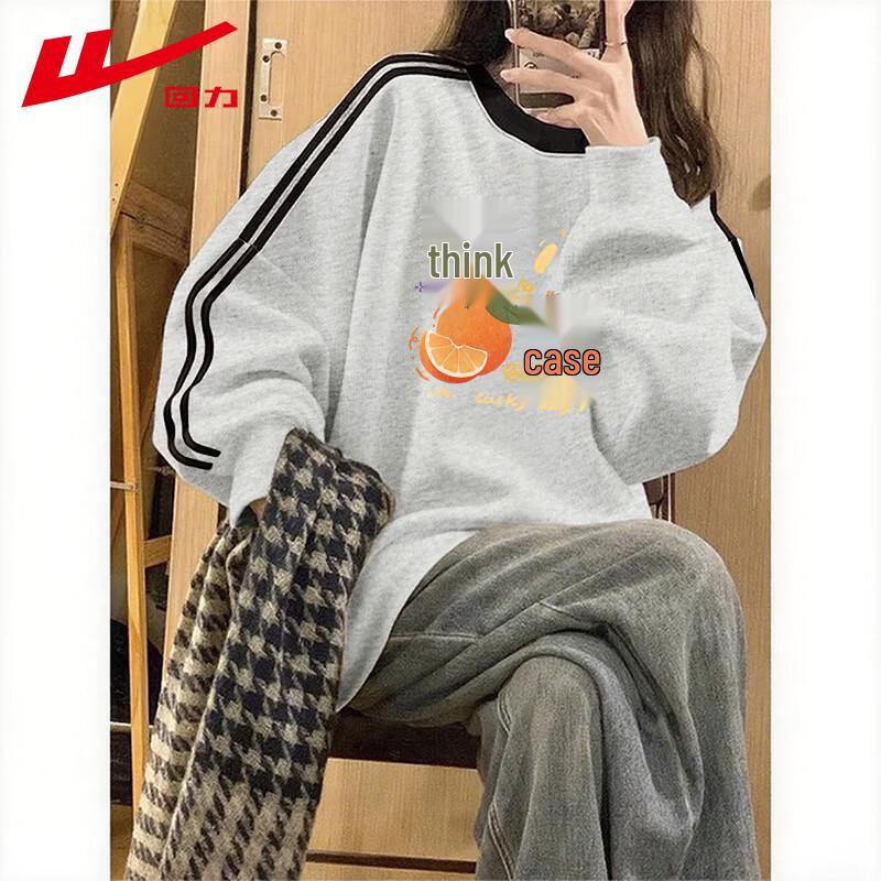 Warrior Women s Striped Graphic Crew Neck Sweatshirt M