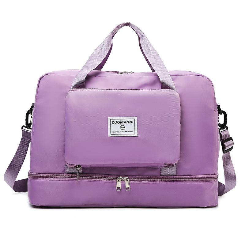 Leichte Faltbare Gepäcktasche Trocken-Nass-Trennung Großes Fassungsvermögen Multifunktionale Reisetasche Aufbewahrungstasche mit Fächern Schuhtaschen