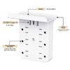 Multiple Smart Plug Multi-functional Power Strip With Panel,socket Wall Outlet Bathroom Outlet Extender, With 4 Usb And 6 Ac