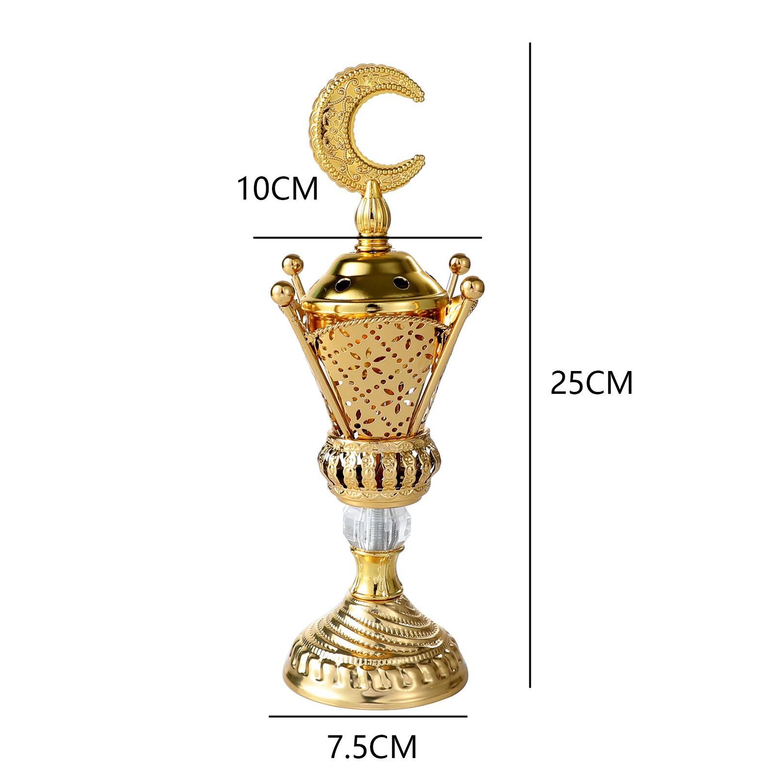 Золотая Железная Ароматическая Лампа в Арабском Стиле с Крышкой Традиционная Кадильница для Бакхура на Уголь Ароматерапия Домашний Декор