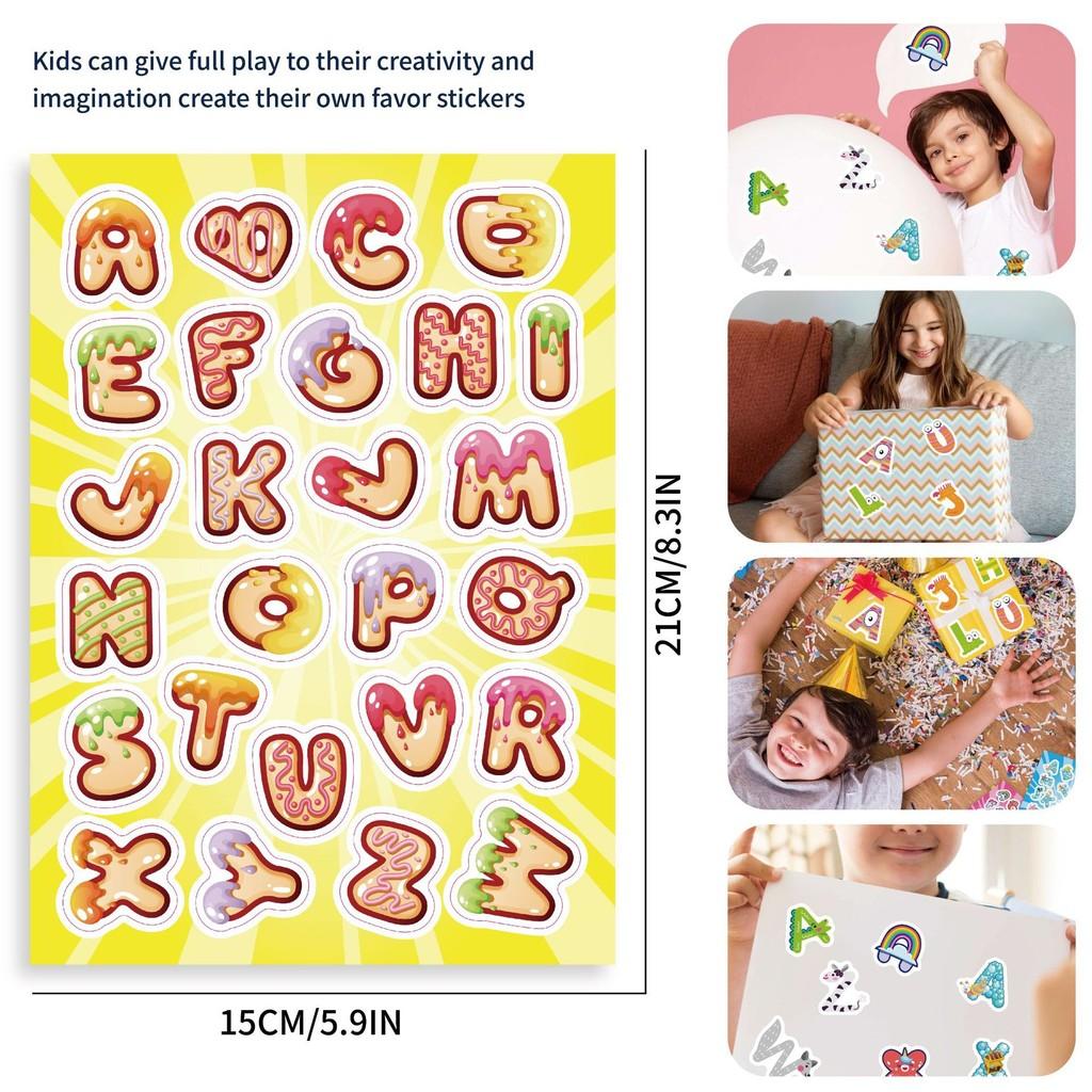 Cute Cartoon Interactive Alphabet Stickers Set For Kids Classroom Learning Fun