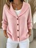 2026 European & American Women's Autumn/Winter Nine-Sleeve Lapel Button Solid Color Fashion