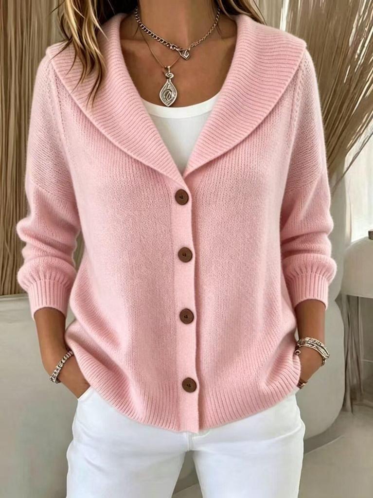 2026 European & American Women's Autumn/Winter Nine-Sleeve Lapel Button Solid Color Fashion