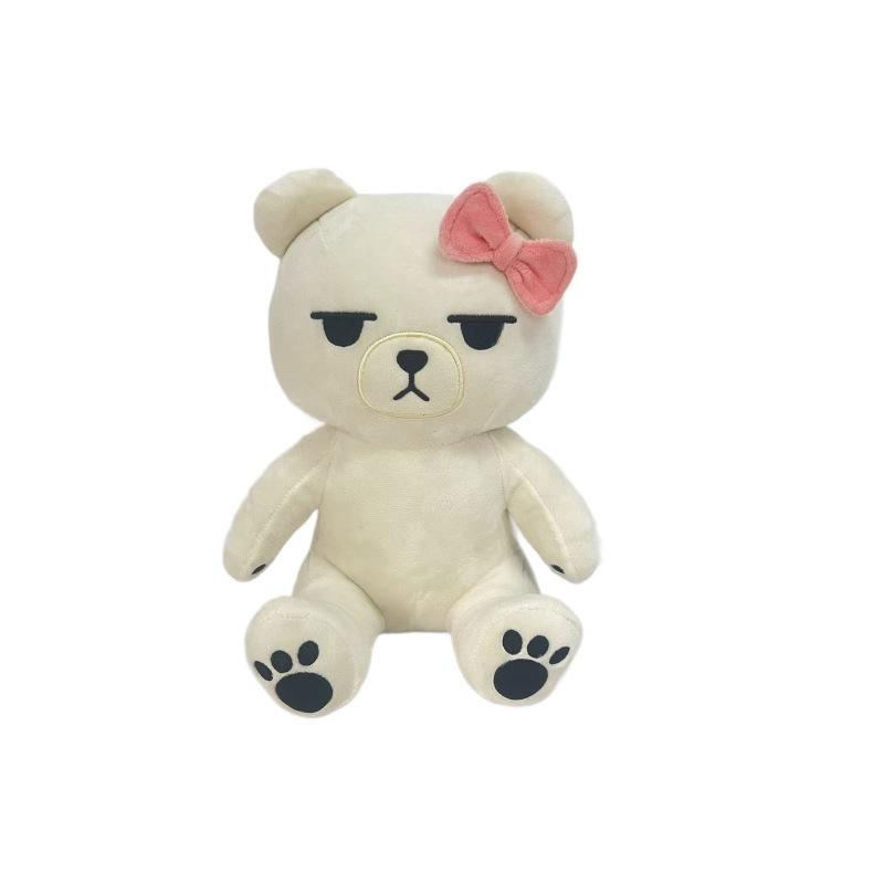 Kpop MIRA Witch Hunters Official Merchandise Square Face Bow Tie Bear Plush Toy 27cm Stuffed Animal Doll Gift