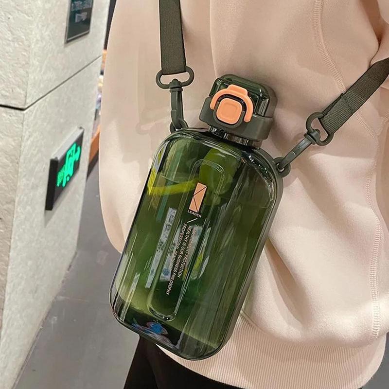 750ml Square Active Water Bottle Clear Leak Proof Water Bottles With Strap Fitness Kettle Water Cup For Outdoor Activity Camping