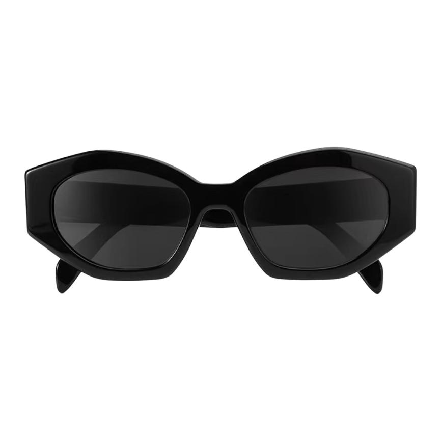 Celine Logo Design Cat Eye Sunglasses Unisex sunglasses Glossy-Black CL40238U_01A_55
