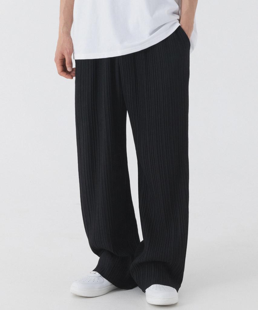 PIANER Comfortable Wide Pleated Pants (Black)