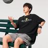 Li Ning Badfive Letter Rundhals Atmungsaktiv Vielseitig Locker Kurzarm T-Shirt Herren Tops Schwarz AAFV005-1