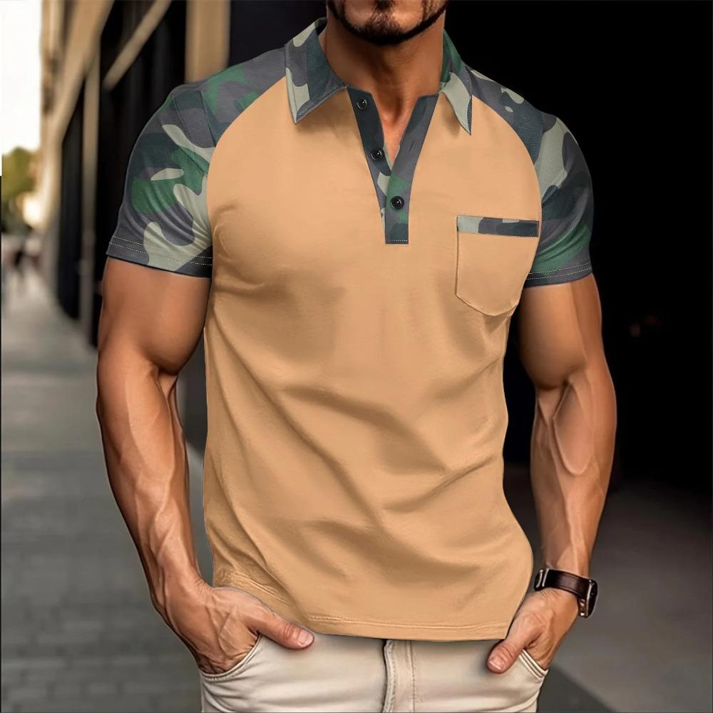 

Fashion Printed Men s Polo Shirts Short Sleeve Breathable Summer Beach Tops 3XL хакі