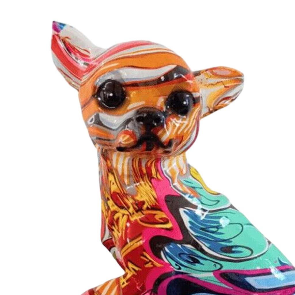 Scultura Chihuahua Colorata - Pezzo d'Arte Contemporanea per l'Arredamento della Casa
