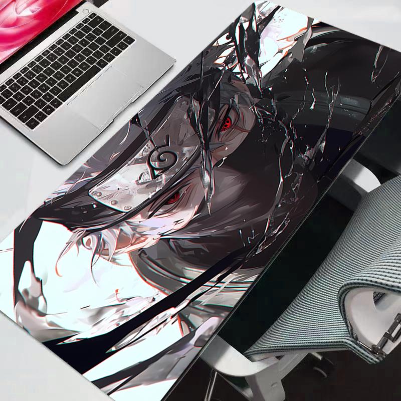 Gaming Mousepad Naruto Big Computer Gamer Mouse Pad Natural Rubber with Locking Edge Gaming Mouse Mat XXL Durable Anime
