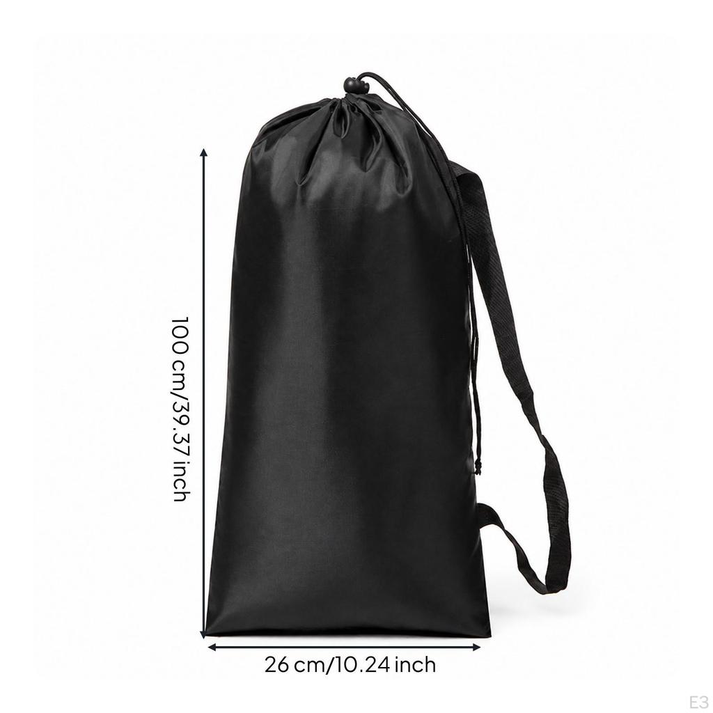 Drawstring Bag with Shoulder Strap Foldable Cylindrical Storage Portable