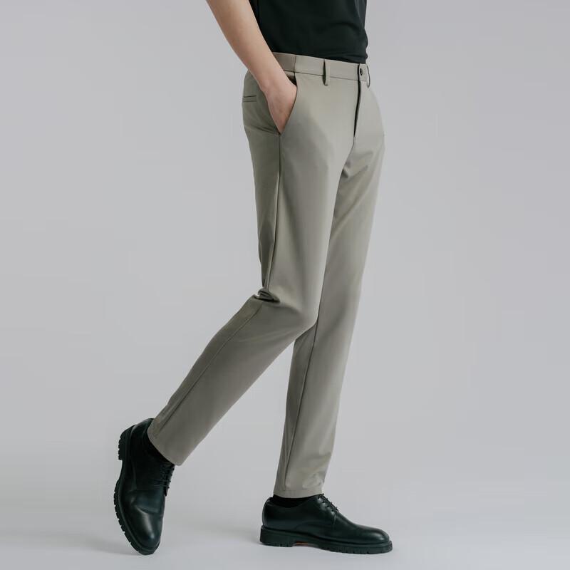 K-Boxing Men's Silk Blend Straight Casual Pants NQXN1530