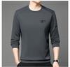 Men's Long Sleeve Round Neck Sweatshirt - Thick Velvet, Warm Base Layer for Autumn/Winter Fashion
