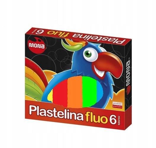 Mona Plastelina neonowa 6 kolorów miękka masa plastyczna na bazie wosku 1 szt.