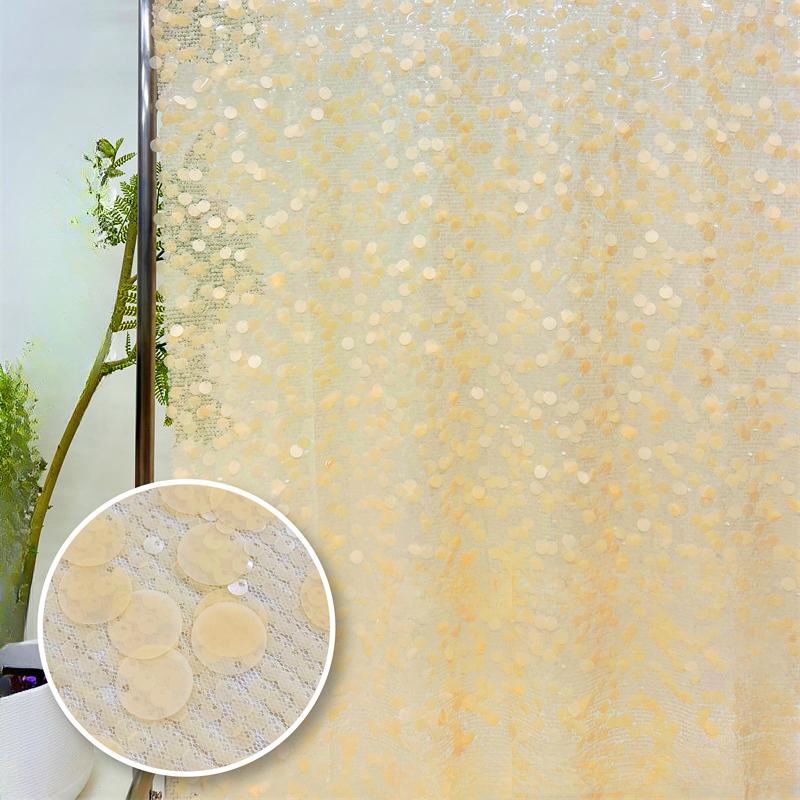 5+18mm Sequin Mesh Lace Fabric for Sewing High Quality Wedding Party Dress Clothing Patchwork DIY Apparel Sewing Supplies