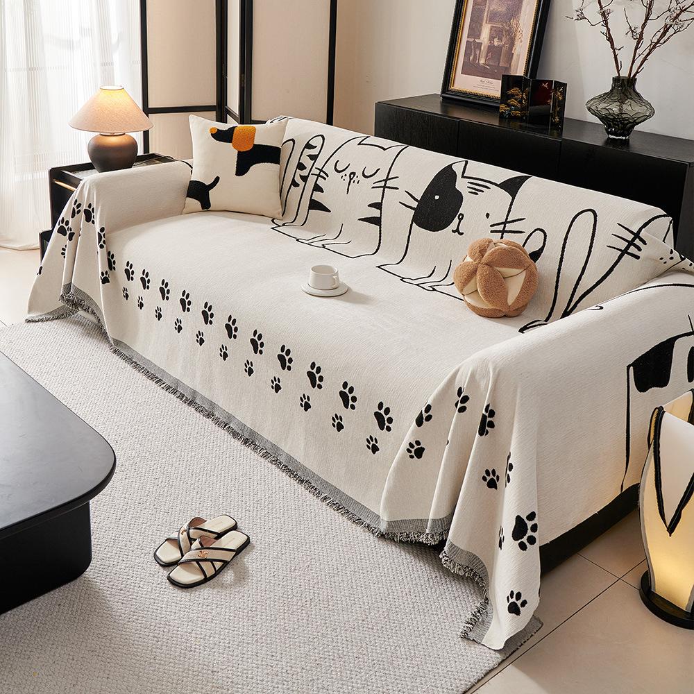 

Ткань для чехла на диван, всесезонный универсальный чехол, универсальное одеяло, полотенце в скандинавском минималистском стиле, плотная текстура, двустороннее использование 130x180cm 1pcs