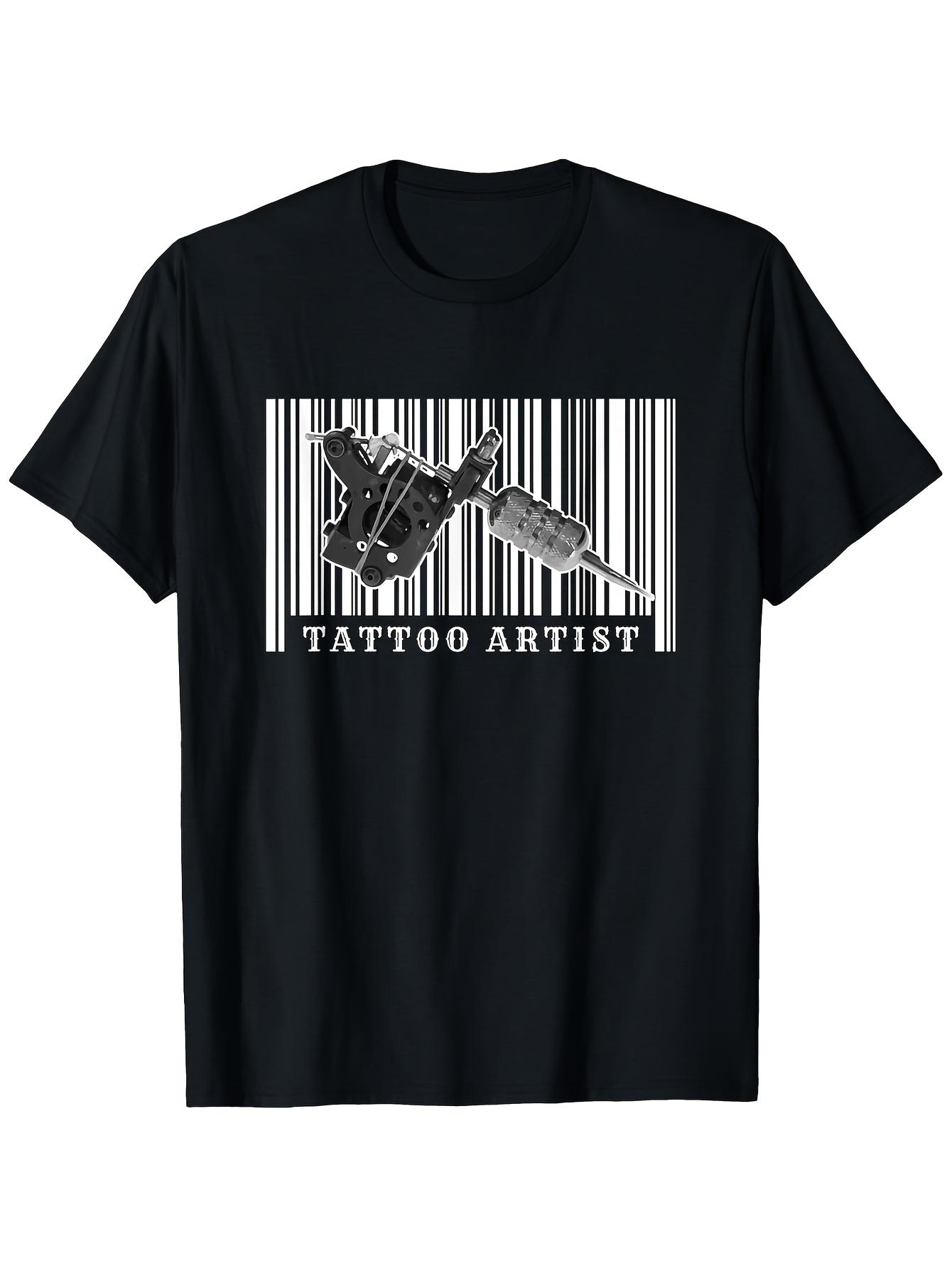 Men s T-Shirt Y2K Tattoo Artist Black Regular Fit XL