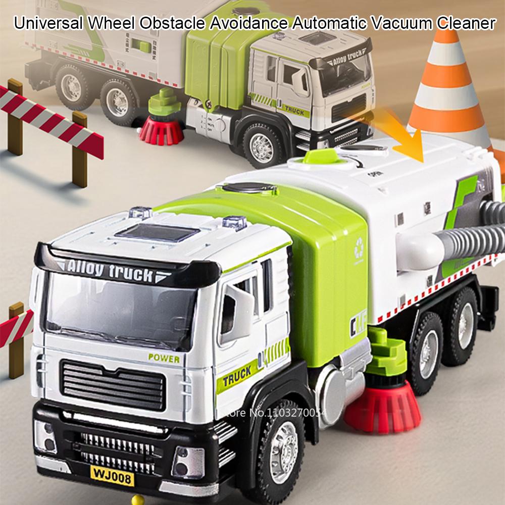 1:50 stopowy Elektryczny Zamiatarka Śmieciarka Model ze stopu Diecast Zabawkowy Samochód Dźwięk Światło Drzwi Otwierane Samochody Edukacyjna Zabawka dla Dzieci