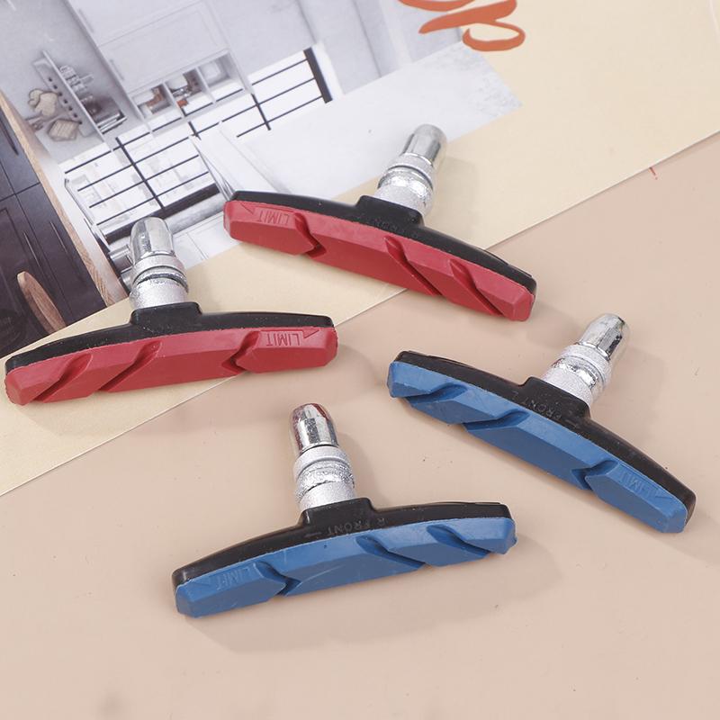 1Pair Bike Brake Pads V-Brake Rubber Road Bike Brake Holder Pads Shoes Blocks Rim Brake Anti-Resistance Cycling Accessories