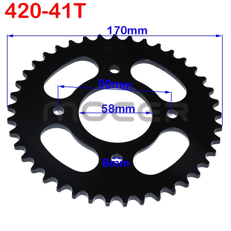 420/428 Chains 37T/41T/48T Tooth 58mm Rear Chain Sprocket for ATV Quad Pit Dirt Bike Buggy Go Kart Motorcycle Accessories