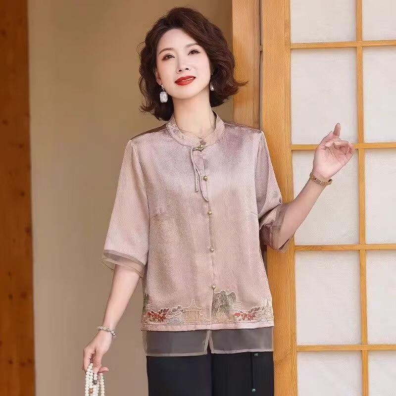 Hodo Women's New Chinese Style Chiffon Blouse