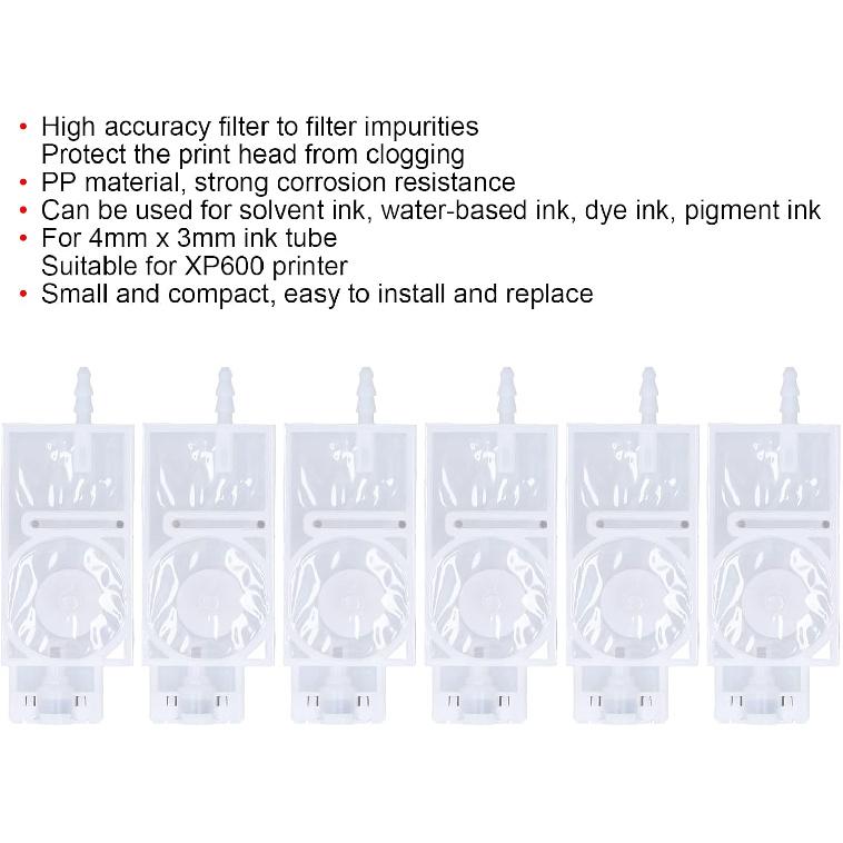 Ink Damper Replacement, Standard Size Inkjet Head Dampers PP Material Easy Installation with High Accuracy Filter for XP600 Printers(white)
