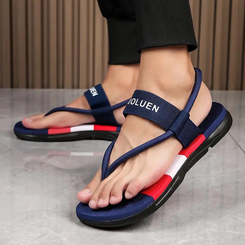 Soft Sole Flip Flops For Men Outdoor Beach Flat Shoes Male Anti-Slips Indoor Home Slippers Ankle Wrap Sandals Cozy Slide