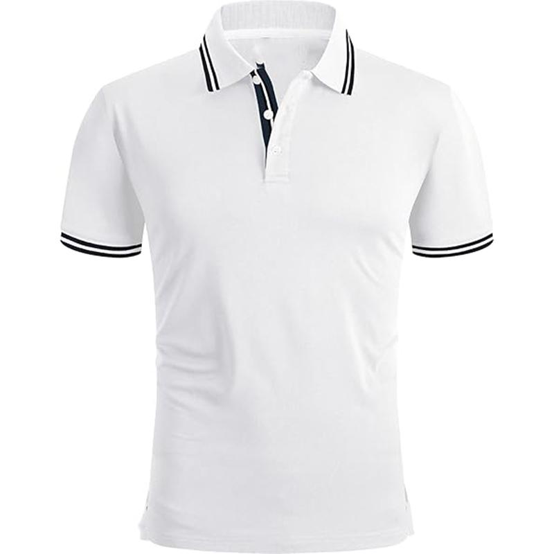 

3D Digital Printing Comfortable Men s Summer Polo Shirts Short Sleeve Soft Cotton Blend Casual Work T-Shirt 3XL білий