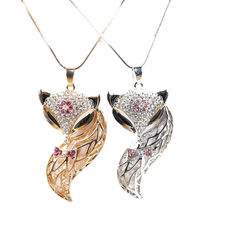 Korejský podzimní a zimní náhrdelník s liškou - Stylový a všestranný dámský doplněk