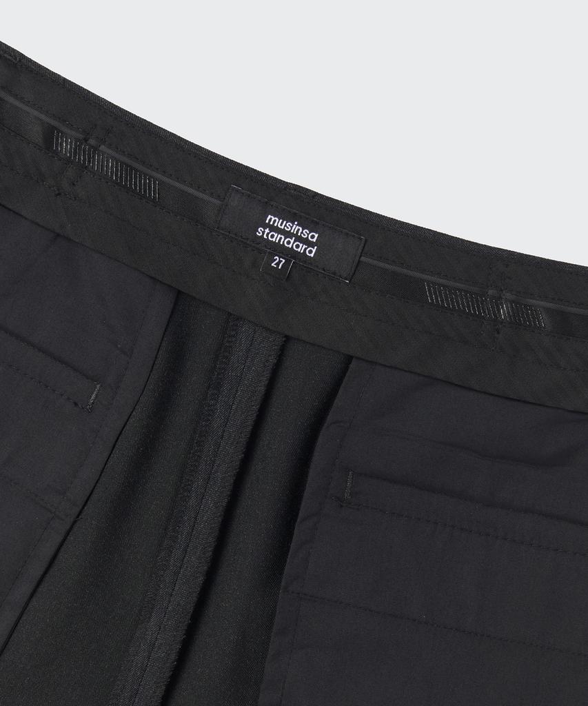 MUSINSA STANDARD WOMAN Women'S Straight Hidden Banding Slacks [Charcoal Gray]
