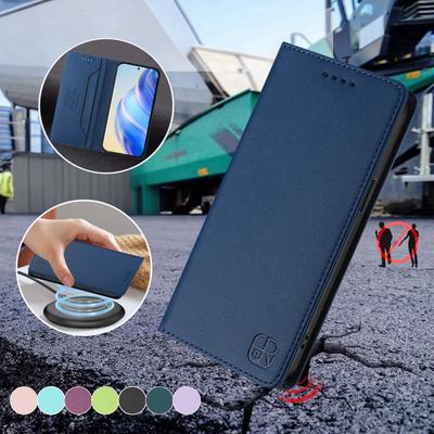 Funda de cuero de lujo para Huawei Pura 70/Nova 11/Nova 12/Nova 13/Nova Y90/Mate 60 con bloqueo RFID, ranura para tarjetas, soporte magnético, tapa abatible a prueba de golpes