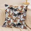 Cute cartoon Dog Face pattern Cushion Cover Silky Short Plush Invisible Zipper Dustproof Sofa Pillow Case for Home Decor