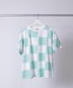 [Hanten] T-shirt, Block Check Print, Green, Size M, 23SS-HT019