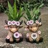 Valentine's Day Highland Cow Figurines Love Heart Rose Highland Cow Gnomes Scottish Resin Statue Calf Lovers Romantic Gifts for Home Kitchen Office Ti